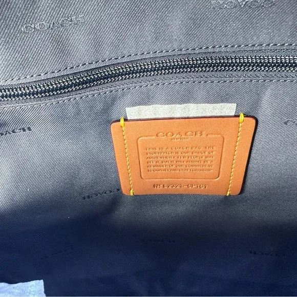 NEW Coach Charter Leather Backpack in Dark Denim Blue - Picture 10 of 13